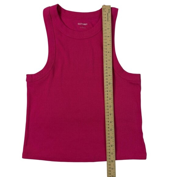 Old Navy Ribbed Tank Top Women’s Size L Fuchsia Stretch Cotton Blend - Picture 8 of 10
